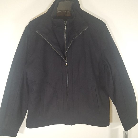 New London Fog Wool Hipster Jacket Size Med Navy - Picture 2 of 11